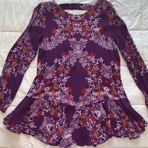 Floral print long sleeve dress